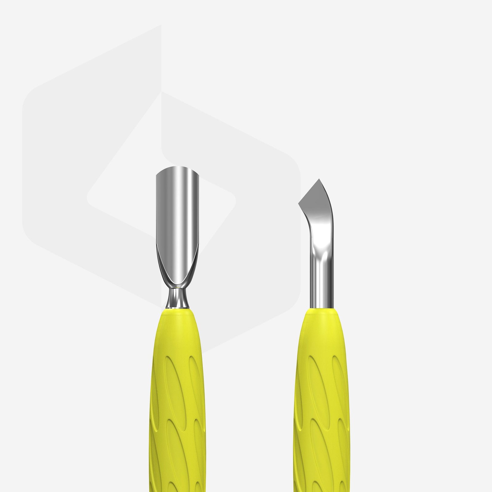 Manicure pusher Gummy with silicone handle UNIQ 10 TYPE 4.2 (rounded narrow pusher and bent blade) - Image 7